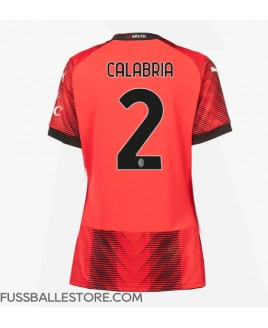Günstige AC Milan Davide Calabria #2 Heimtrikot Damen 2023-24 Kurzarm